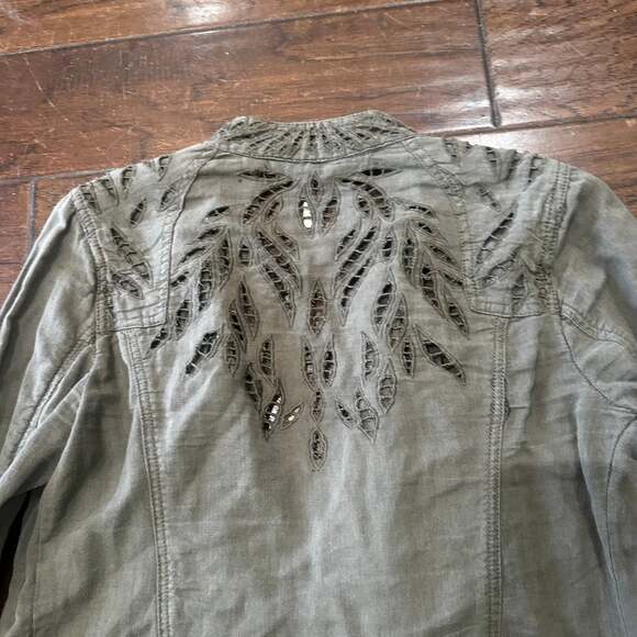 Free People Women's Olive Green Cropped Military Jacket - Picture 7 of 7